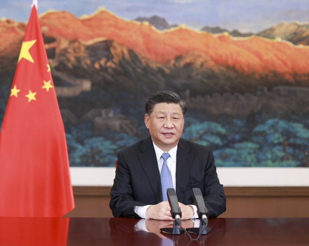 2020年11月27日，国家主席习近平在第十七届中国—东盟博览会和中国—东盟商务与投资峰会开幕式上致辞。